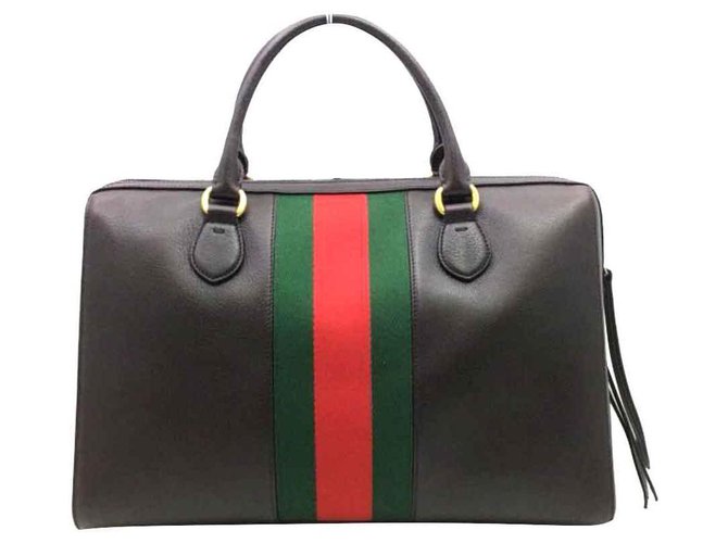 La pelle di Gucci trasporta tutta la borsa Marrone  ref.144680