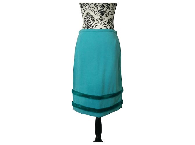 Falda Versace de nubuck turquesa