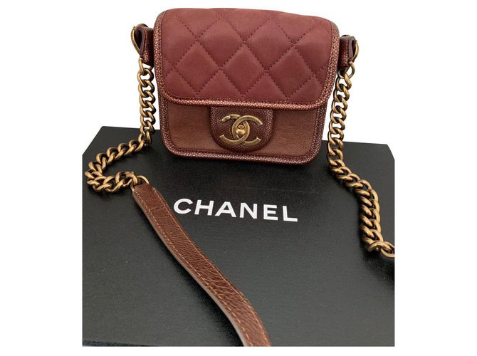 Chanel Dark red Leather  ref.144753
