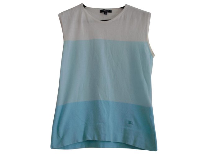 Top de algodón Burberry turquesa
