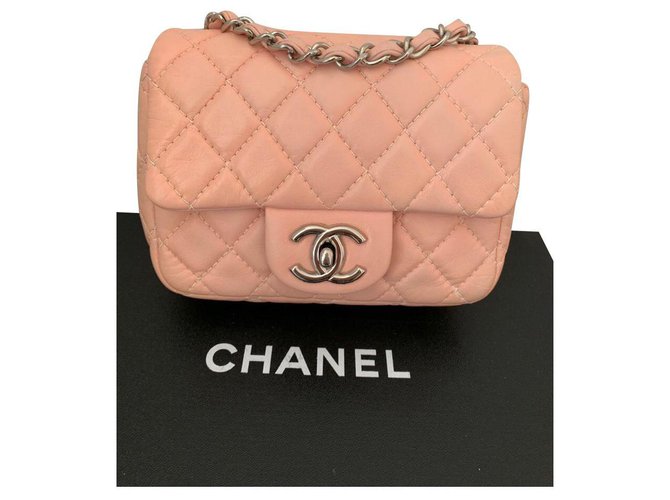 Timeless Chanel Mini Clásico Rosa Cuero  ref.144757