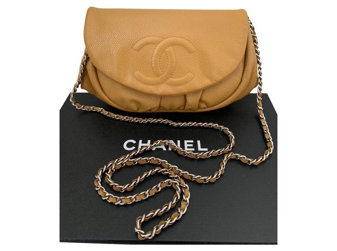 Chanel Woc Bege Couro  ref.144764