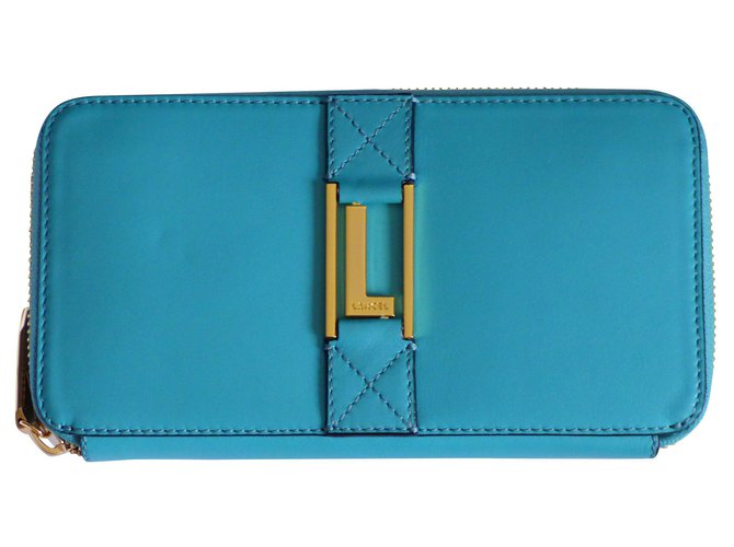 Lancel max Blue Turquoise Leather Metal  ref.144773