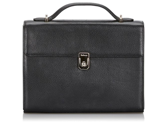 Burberry Black Leather Briefcase  ref.144811