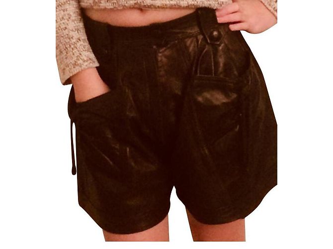 Giorgio Leder Shorts Schwarz