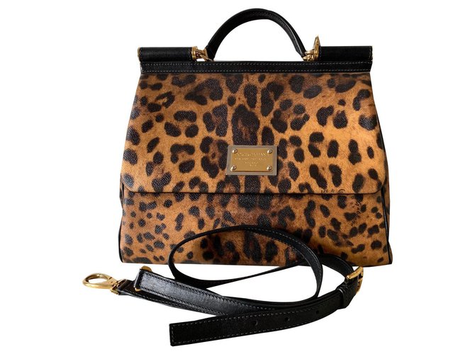 Dolce & Gabbana Sicily leopard Leopard print Leather  ref.144944