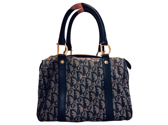 Christian Dior Oblique Trotter pattern tote Blue