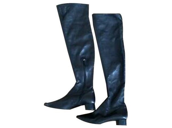 Jil Sander boots Cuir Noir  ref.144962