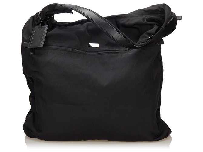 Gucci Black Nylon Garment Bag Leather Cloth  ref.145012