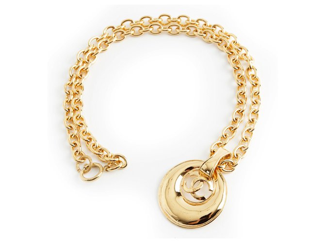Cambon Chanel Collares Dorado Metal  ref.145066