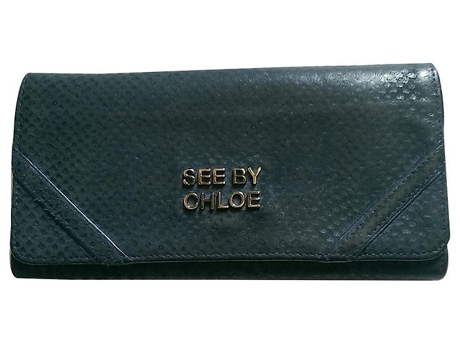 Portafoglio See by Chloé in pelle blu