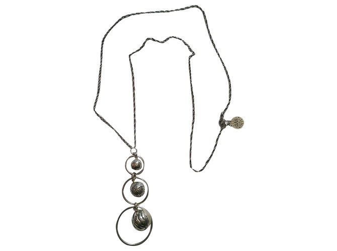 Gas Long necklaces Silvery Metal  ref.145087