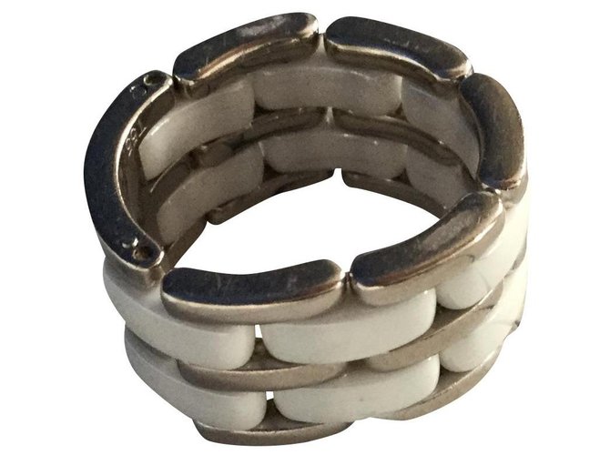 Chanel Ring ULTRA GROSSES MODELL Weiß Weißgold  ref.145088
