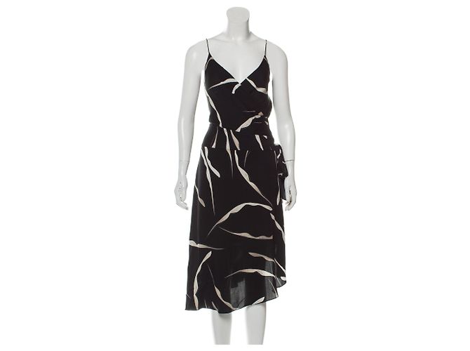Diane Von Furstenberg Vestido asimétrico Brenndah Negro Blanco