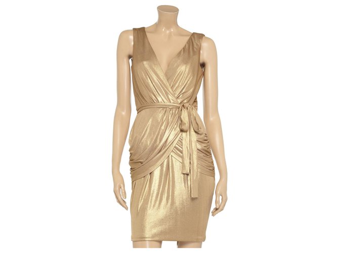 Alice by Temperley Robe d'or Polyester Elasthane Doré  ref.145124