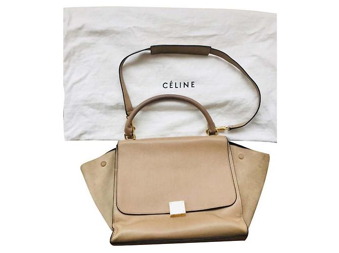 Trapèze Céline Trapeze Tasche beige Leder