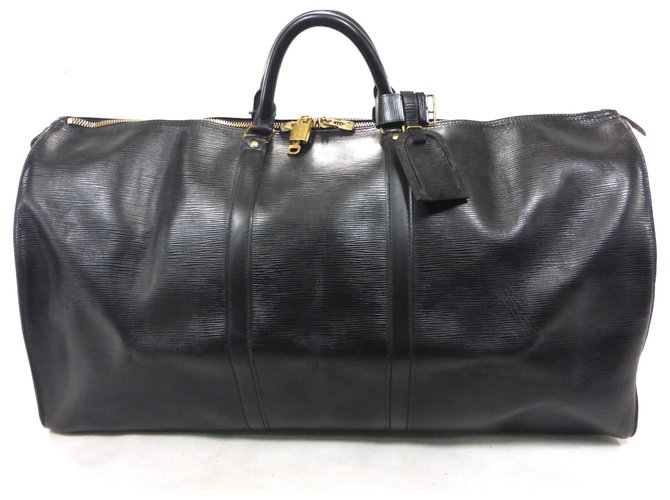 Louis Vuitton keepall 60 Cuir épi noir Black Leather  ref.145186