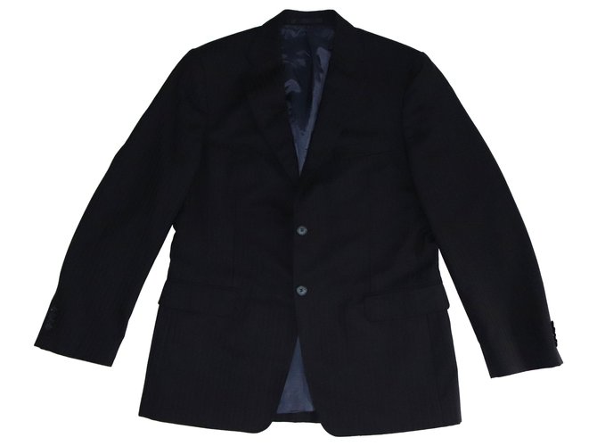 Versace Blazers Jackets Navy blue Wool Viscose  ref.145271