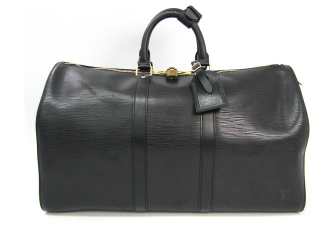 Louis Vuitton Black Epi Keepall 45 Cuir Noir  ref.145291