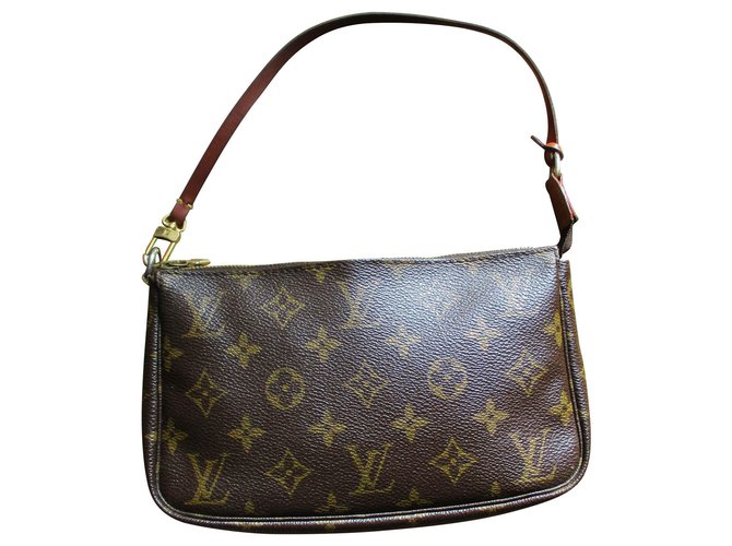 Neverfull Louis Vuitton Pouch never full Toile Marron  ref.145359