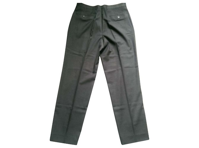 Giorgio Armani Grey Wool Striped Suit Trousers