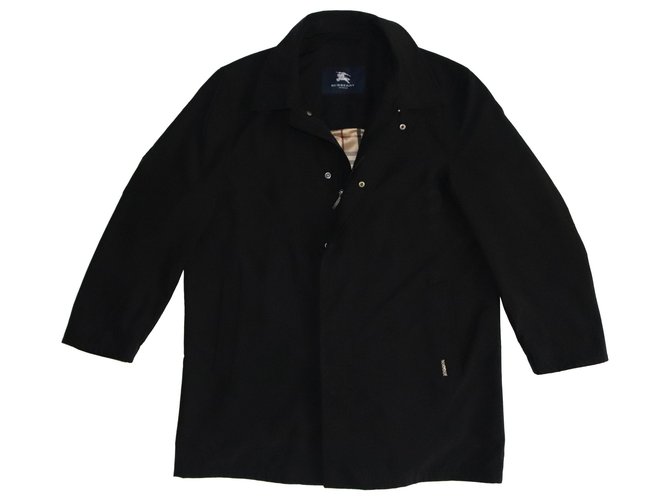 Burberry Men Coats Outerwear Black Polyester  ref.145401