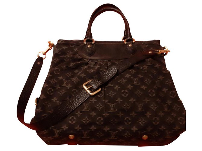 Louis Vuitton Handbags Black Denim  ref.145434
