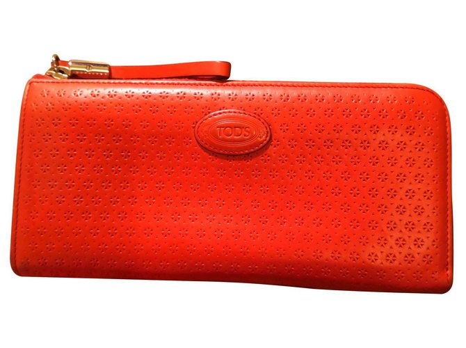 Tod's Sublime portefeuille Tods Cuir Rouge  ref.145441