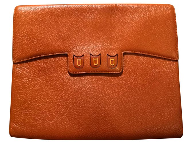 Beautiful Delvaux clutch Caramel Leather  ref.145444
