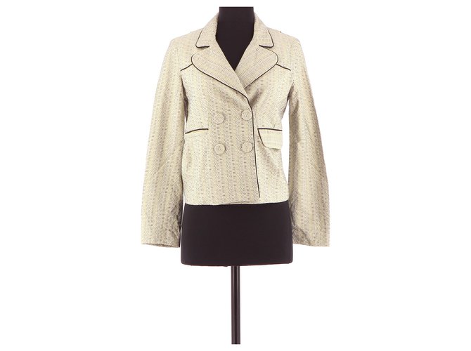 Maje Weste / Blazer Beige Baumwolle  ref.145466