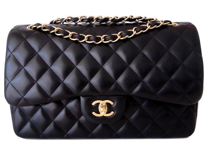 SAC CHANEL CLASSIQUE GM Cuir Noir  ref.145521