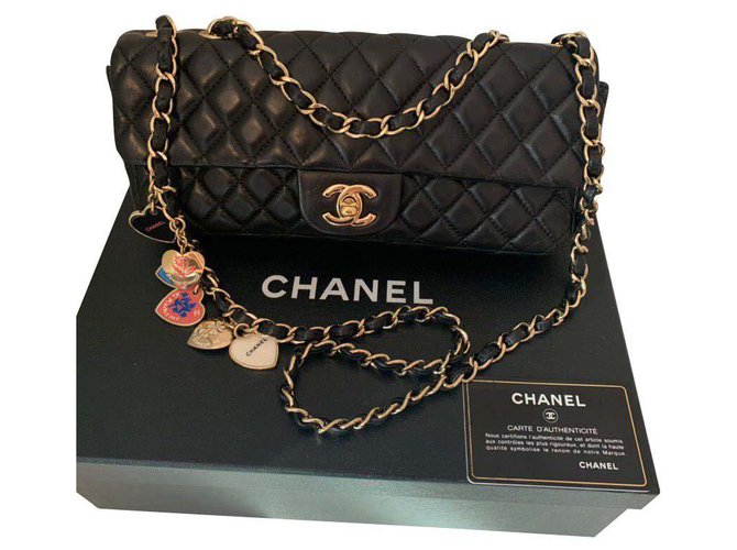 Chanel TIMELESS Black Leather  ref.145538