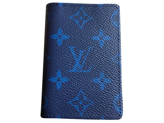 Carteira Louis Vuitton taigarama Azul Couro  ref.145586