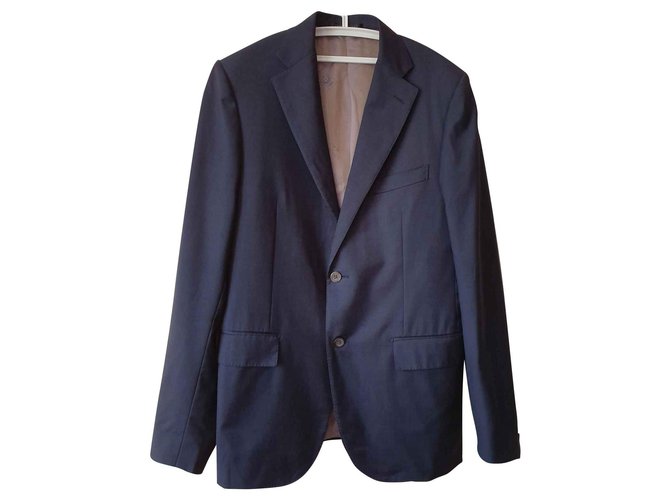 Corneliani Blazers Jackets Blue Wool  ref.145670