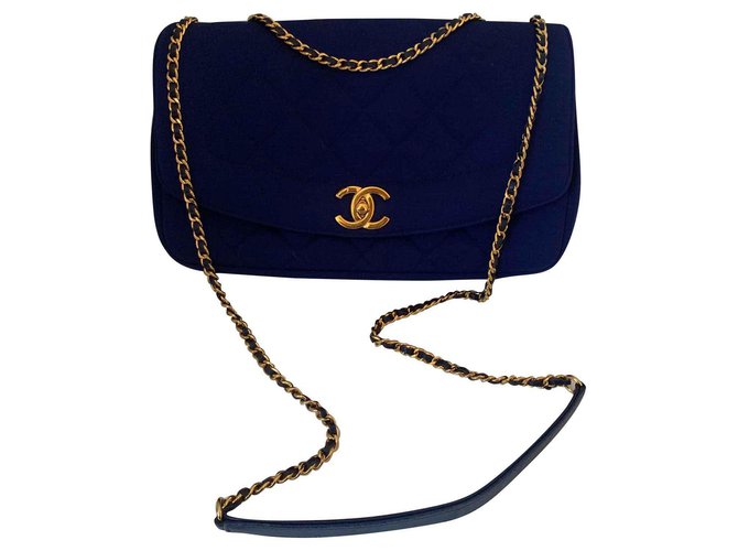 Chanel Diana Azul Algodão  ref.145671