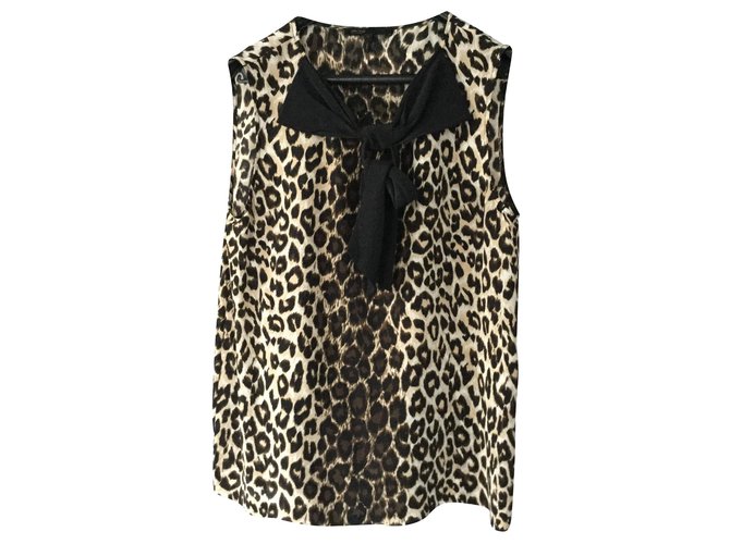 Maje leopard silk top Leopard print  ref.145750