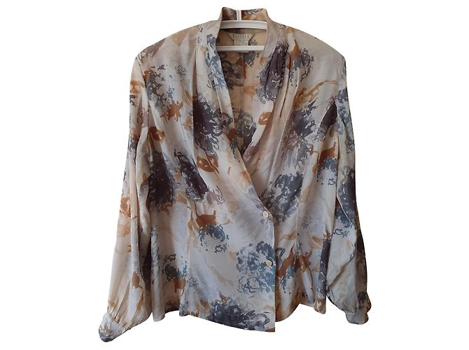 Camisa Marella de seda e acetato com padrão Multicor