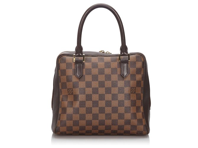 Louis Vuitton Brown Damier Ebene Brera Leather Cloth  ref.145780
