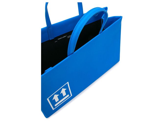 Off White Blue Box Bag Leather ref.145791 - Joli Closet