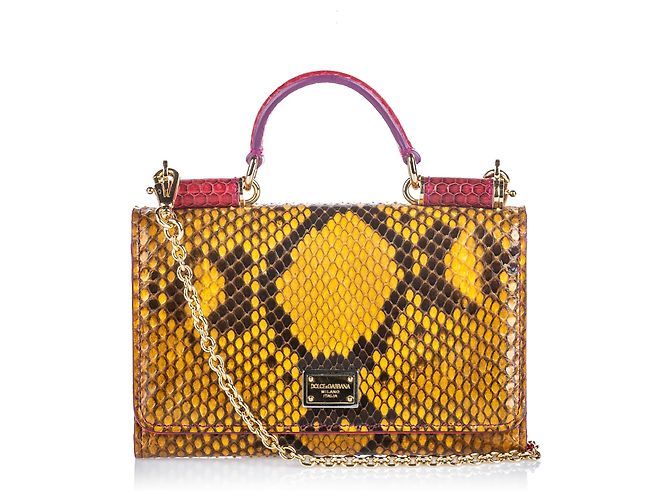 Dolce & Gabbana Portefeuille Sicily en python brun