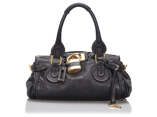 Chloé Chloe Black Leather Paddington Handbag  ref.145837