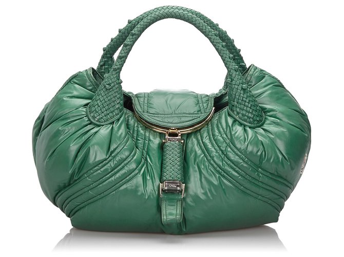 Fendi Green Nylon Moncler Spy Leather Cloth  ref.145853
