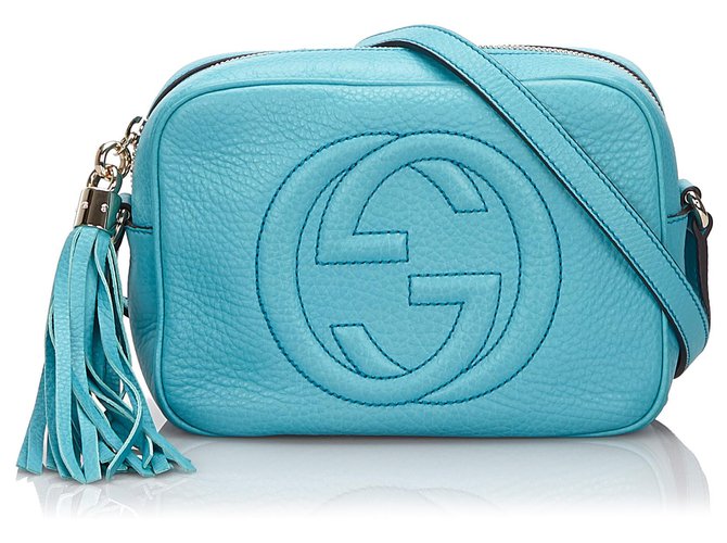 Gucci Blue Leather Soho Disco Bag Light ref.145855 -