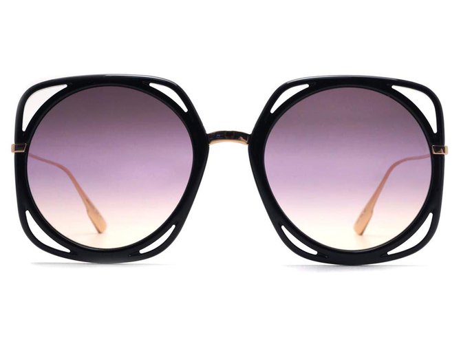 Dior OCCHIALI OCCHIALI DIREZIONE DIREZIONE NUOVO Nero D'oro Metallo Acetato  ref.145926