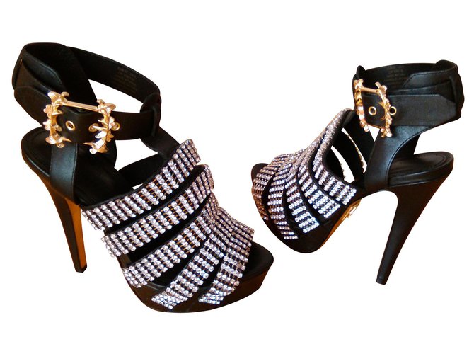 Anna Dello Russo pour H & M ANNA DELLO RUSSO  per H&M  Sandals with crystals Black Leather  ref.146008
