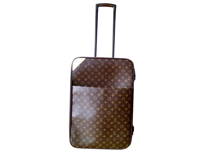 Antique Leather travel suitcase Louis Vuitton Monogram Pegase Legere 65  Suitcase.