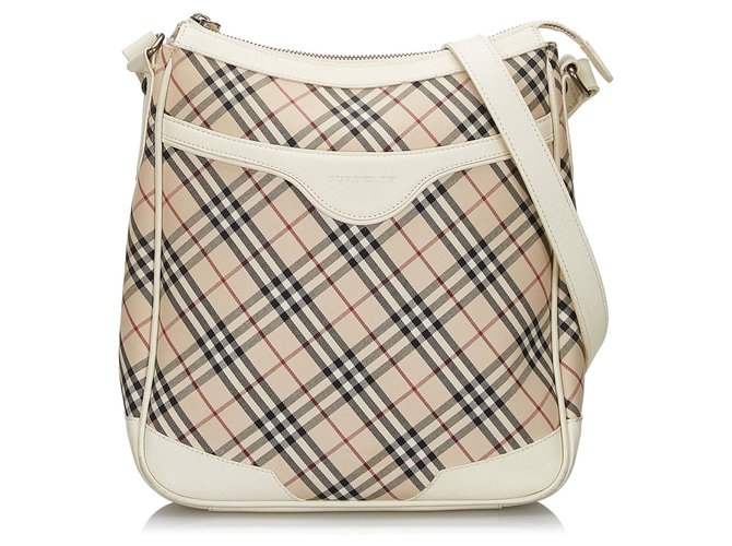 burberry white and brown bag