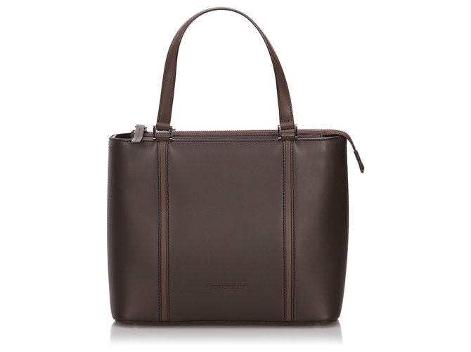 Burberry Brown Leather Tote Bag Dark brown  ref.146084