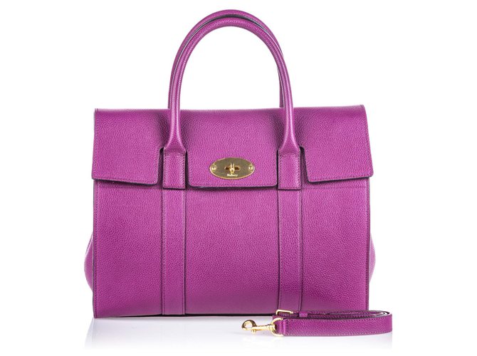 Mulberry Purple Leather Bayswater Satchel  ref.146085