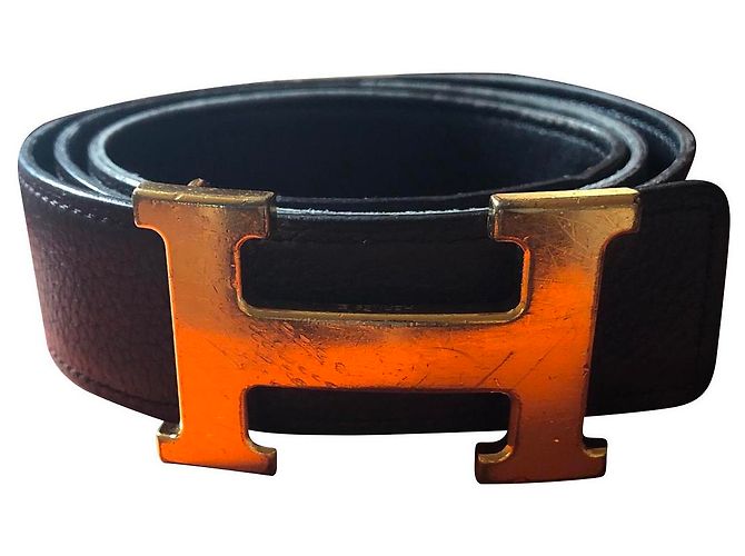 Cinto Hermès Constance marrom couro 65